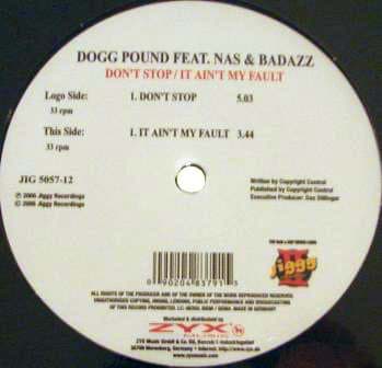 Picture of Dogg Pound Feat. Nas & Badazz – Don't Stop / It Ain't My Fault