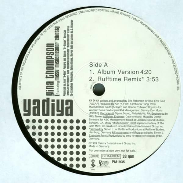 Bild von Gina Thompson ft. Missy Elliott - YaDiYa