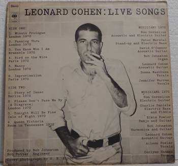 Picture of Leonard Cohen - Live Songs
